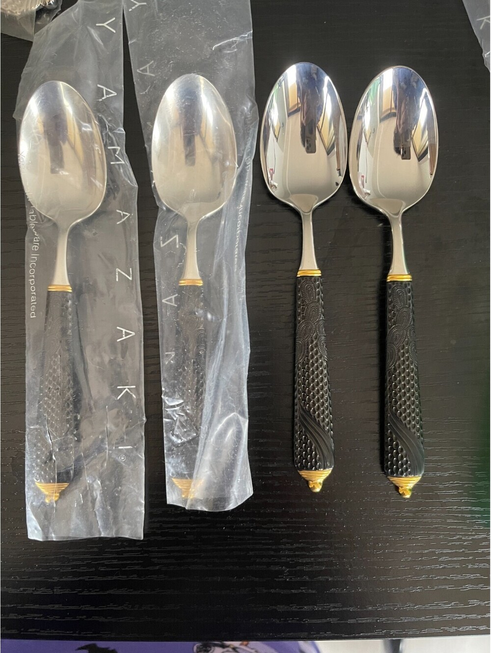 Yamazaki Byzantine Black Gold Teaspoon (s) NWT Design by Laszlo